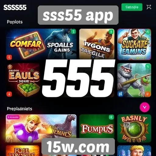 Opções de jogos disponíveis no sss55 app